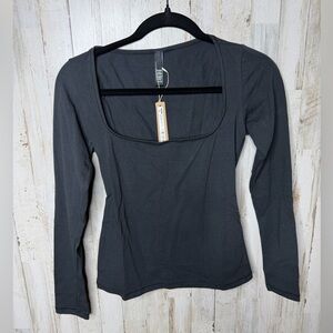 SKIMS Scoop Neck Long Sleeve Top